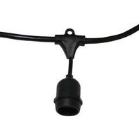 American Lighting 50 Light 100' Black (Suspended Medium Screw Base) Commercial Grade Empty Light String
